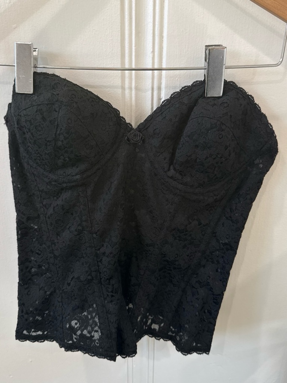 Frederick's of Hollywood Black Lace Bustier Bandeau